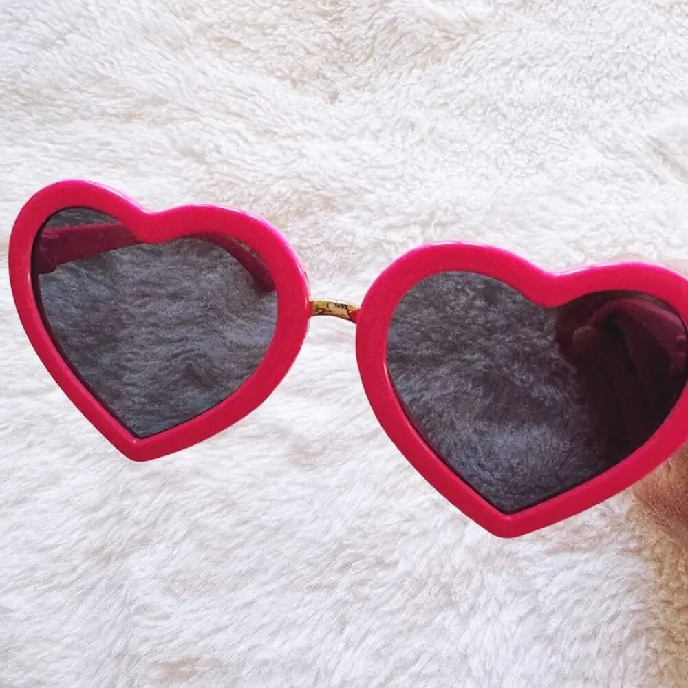 Pixie Pink Girl Heart-shape Sunglasses